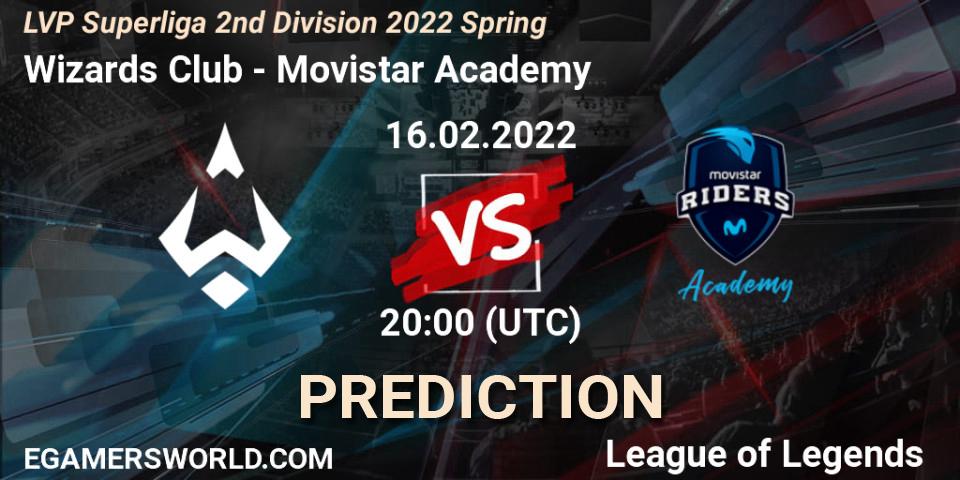 Prognose für das Spiel Wizards Club VS Movistar Academy. 16.02.2022 at 20:00. LoL - LVP Superliga 2nd Division 2022 Spring