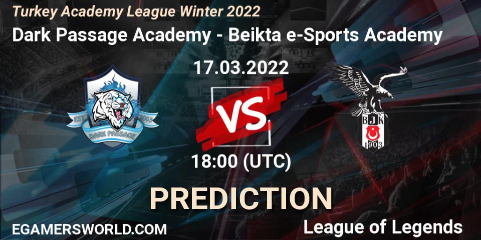 Prognose für das Spiel Dark Passage Academy VS Beşiktaş e-Sports Academy. 17.03.22. LoL - Turkey Academy League Winter 2022