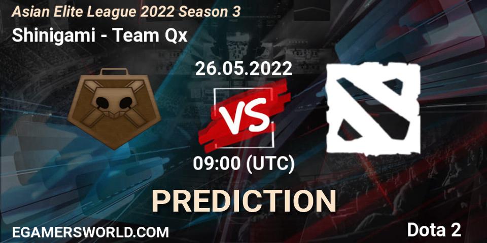 Prognose für das Spiel Shinigami VS Team Qx. 26.05.22. Dota 2 - Asian Elite League 2022 Season 3