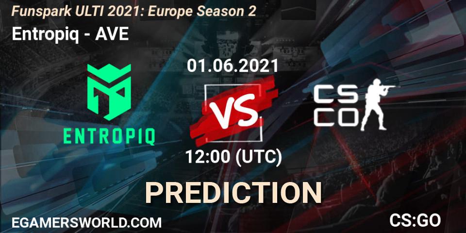 Prognose für das Spiel Entropiq VS AVE. 01.06.2021 at 12:00. Counter-Strike (CS2) - Funspark ULTI 2021: Europe Season 2