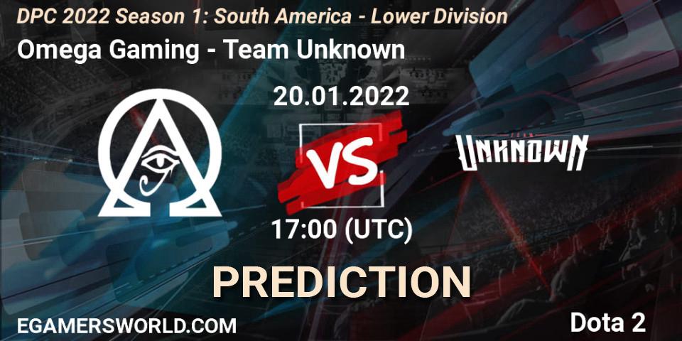 Prognose für das Spiel Omega Gaming VS Team Unknown. 20.01.22. Dota 2 - DPC 2022 Season 1: South America - Lower Division