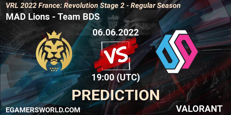 Prognose für das Spiel MAD Lions VS Team BDS. 06.06.2022 at 19:00. VALORANT - VRL 2022 France: Revolution Stage 2 - Regular Season