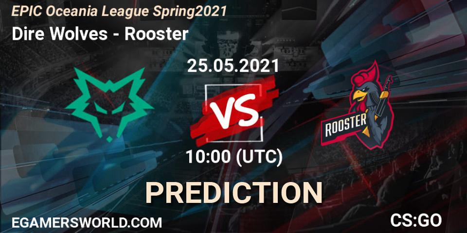 Prognose für das Spiel Dire Wolves VS Rooster. 24.05.2021 at 10:00. Counter-Strike (CS2) - EPIC Oceania League Spring 2021