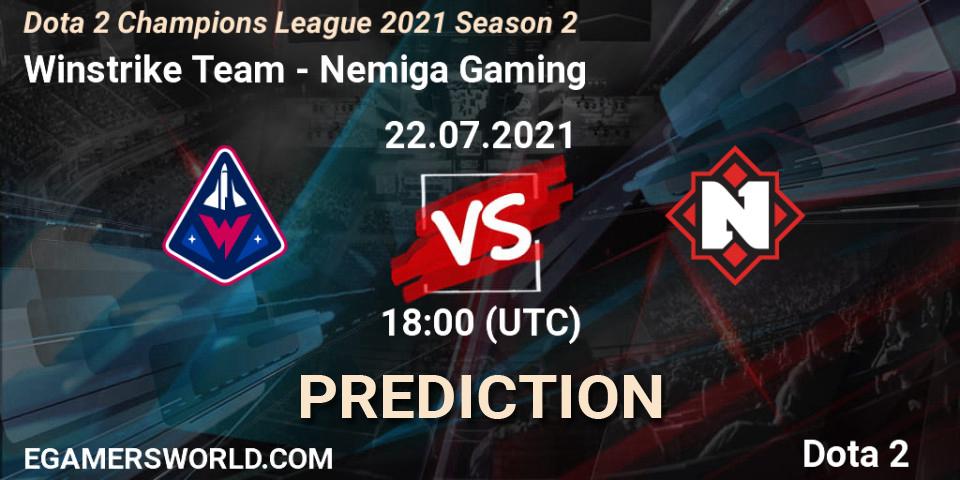 Prognose für das Spiel Winstrike Team VS Nemiga Gaming. 31.07.21. Dota 2 - Dota 2 Champions League 2021 Season 2