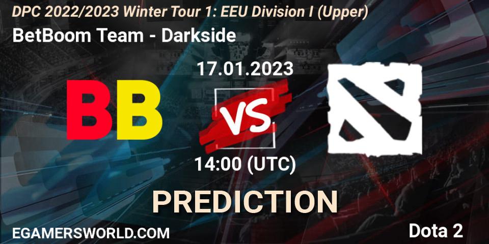 Prognose für das Spiel BetBoom Team VS Darkside. 17.01.23. Dota 2 - DPC 2022/2023 Winter Tour 1: EEU Division I (Upper)