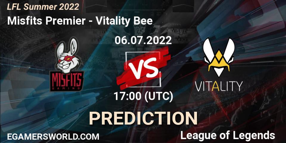 Prognose für das Spiel Misfits Premier VS Vitality Bee. 06.07.22. LoL - LFL Summer 2022