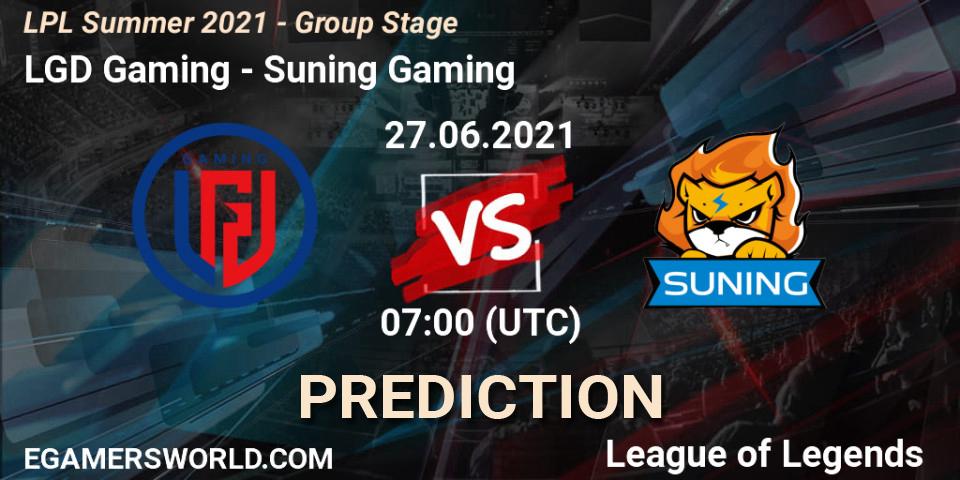 Prognose für das Spiel LGD Gaming VS Suning Gaming. 27.06.21. LoL - LPL Summer 2021 - Group Stage