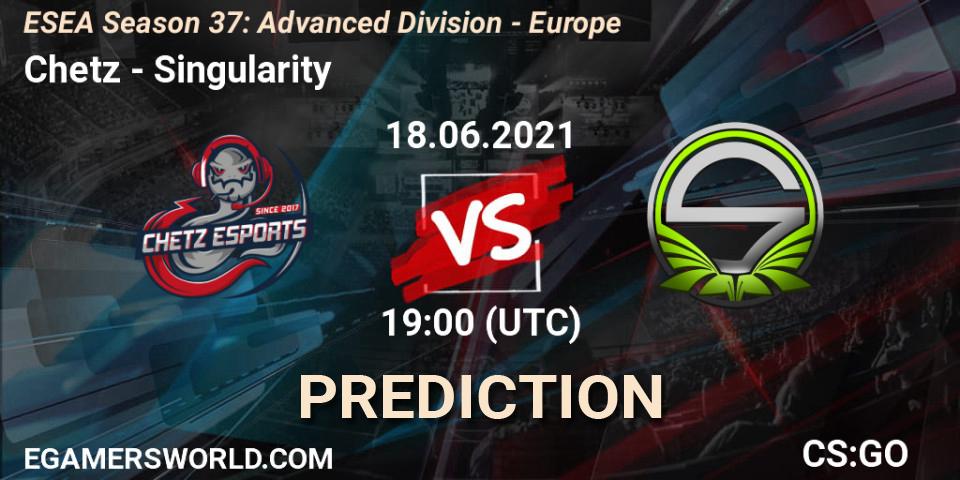 Prognose für das Spiel Chetz VS Singularity. 18.06.21. CS2 (CS:GO) - ESEA Season 37: Advanced Division - Europe