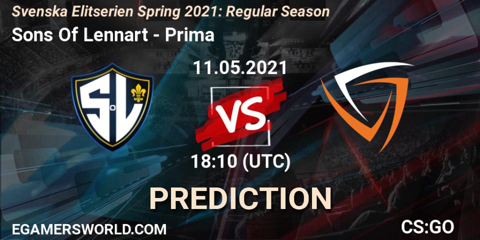 Prognose für das Spiel Sons Of Lennart VS Prima. 11.05.2021 at 18:10. Counter-Strike (CS2) - Svenska Elitserien Spring 2021: Regular Season