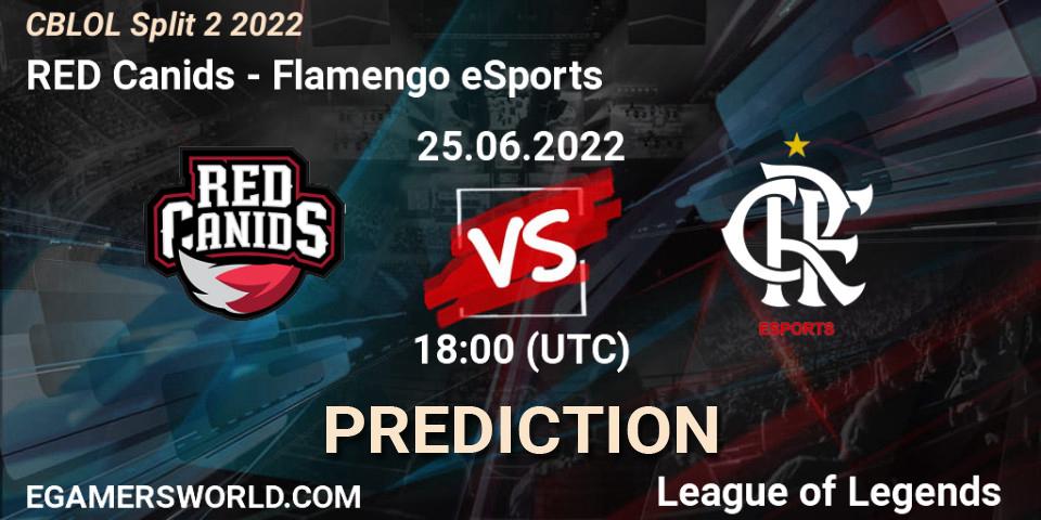 Prognose für das Spiel RED Canids VS Flamengo eSports. 25.06.2022 at 18:50. LoL - CBLOL Split 2 2022