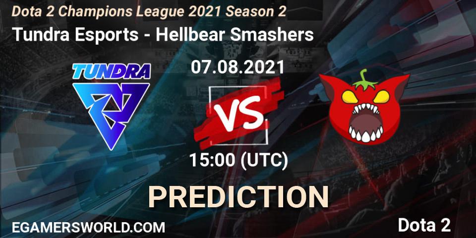 Prognose für das Spiel Tundra Esports VS Hellbear Smashers. 07.08.2021 at 15:01. Dota 2 - Dota 2 Champions League 2021 Season 2