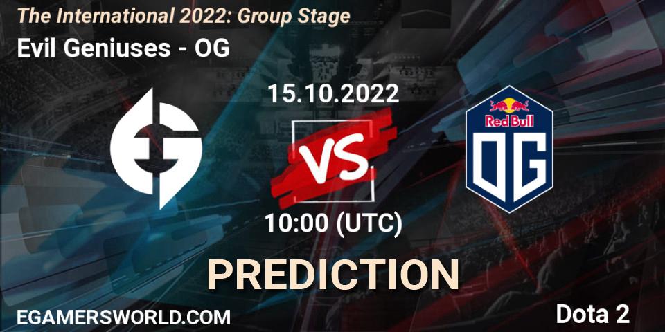 Prognose für das Spiel Evil Geniuses VS OG. 15.10.22. Dota 2 - The International 2022: Group Stage