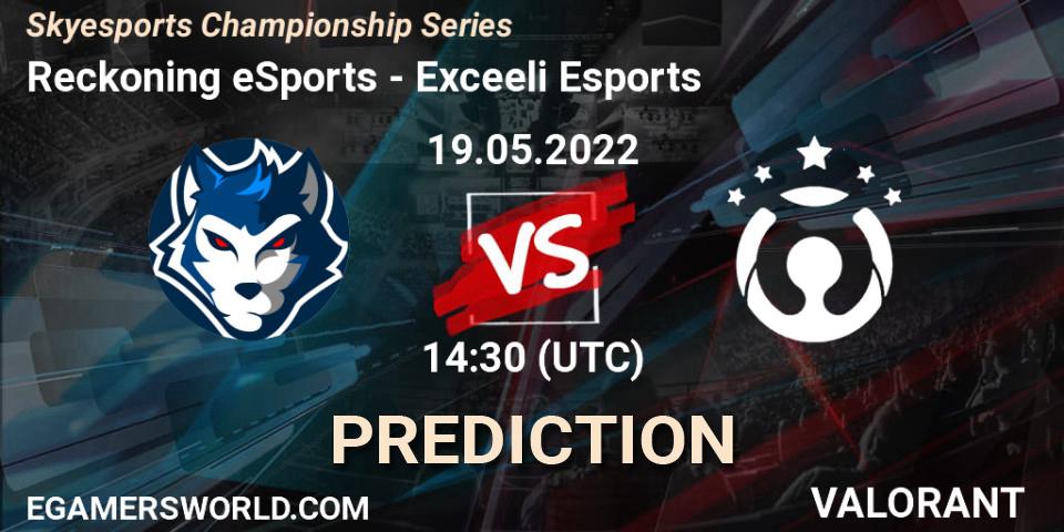 Prognose für das Spiel Reckoning eSports VS Exceeli Esports. 19.05.2022 at 14:30. VALORANT - Skyesports Championship Series