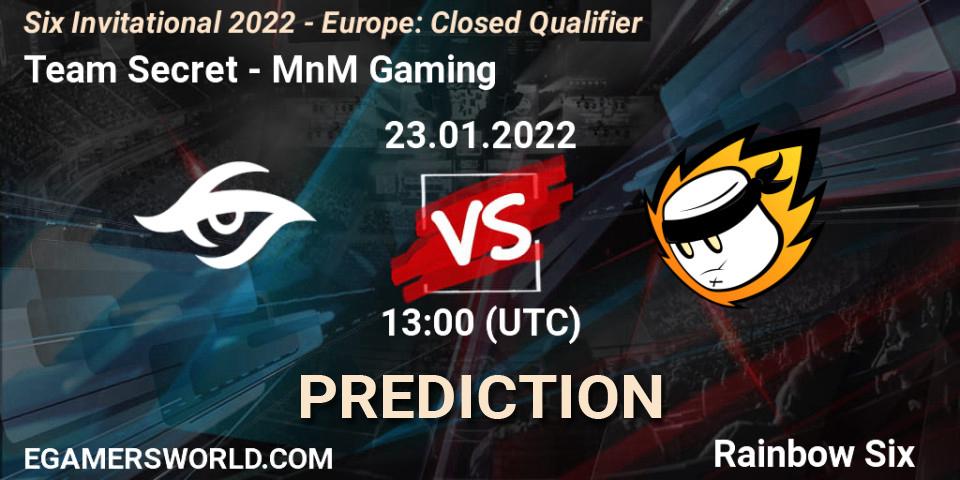 Prognose für das Spiel Team Secret VS MnM Gaming. 23.01.22. Rainbow Six - Six Invitational 2022 - Europe: Closed Qualifier