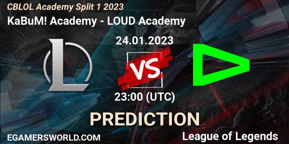 Prognose für das Spiel KaBuM! Academy VS LOUD Academy. 24.01.2023 at 23:00. LoL - CBLOL Academy Split 1 2023