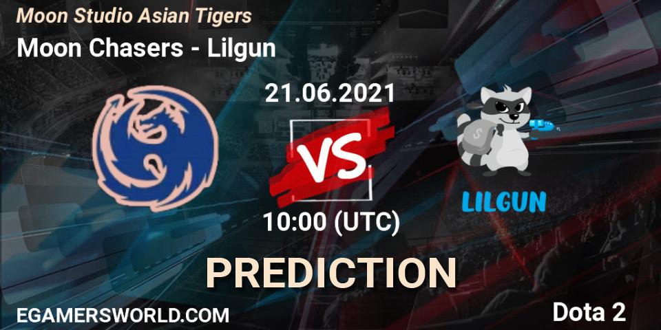 Prognose für das Spiel Moon Chasers VS Lilgun. 21.06.2021 at 10:37. Dota 2 - Moon Studio Asian Tigers
