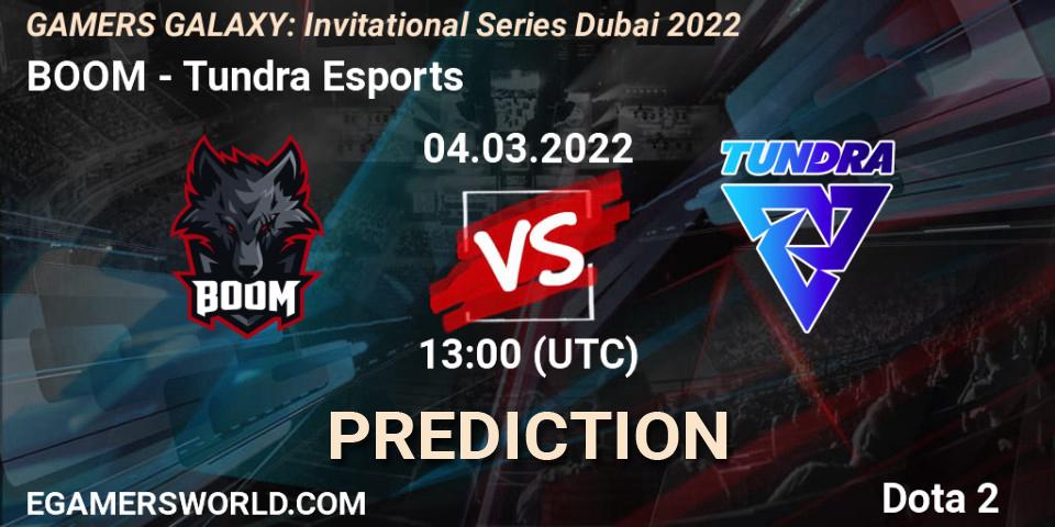 Prognose für das Spiel BOOM VS Tundra Esports. 04.03.2022 at 13:11. Dota 2 - GAMERS GALAXY: Invitational Series Dubai 2022