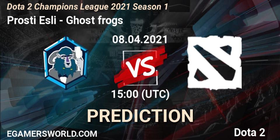 Prognose für das Spiel Prosti Esli VS Ghost frogs. 08.04.2021 at 14:36. Dota 2 - Dota 2 Champions League 2021 Season 1