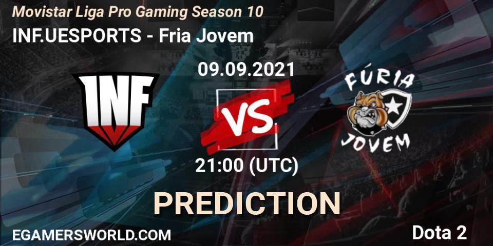 Prognose für das Spiel INF.UESPORTS VS Fúria Jovem. 09.09.2021 at 21:02. Dota 2 - Movistar Liga Pro Gaming Season 10