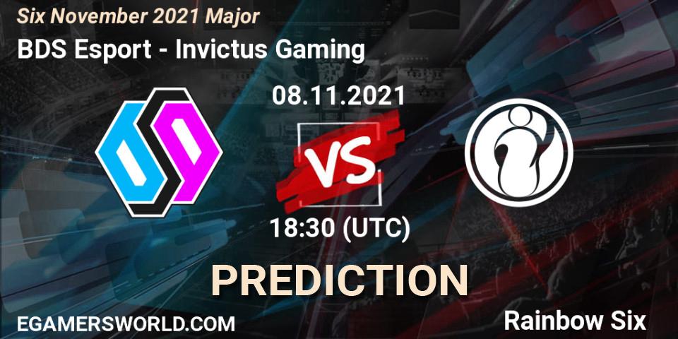 Prognose für das Spiel Invictus Gaming VS BDS Esport. 10.11.2021 at 12:00. Rainbow Six - Six Sweden Major 2021