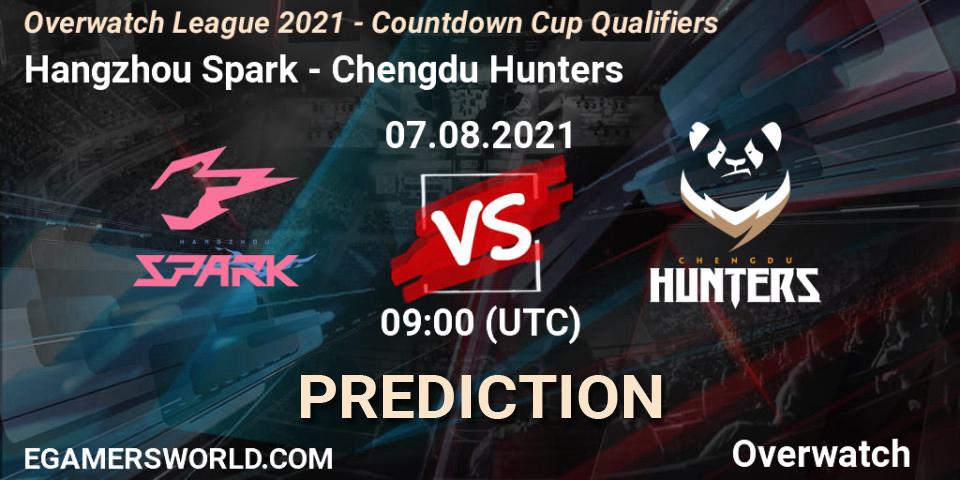 Prognose für das Spiel Hangzhou Spark VS Chengdu Hunters. 13.08.2021 at 09:00. Overwatch - Overwatch League 2021 - Countdown Cup Qualifiers