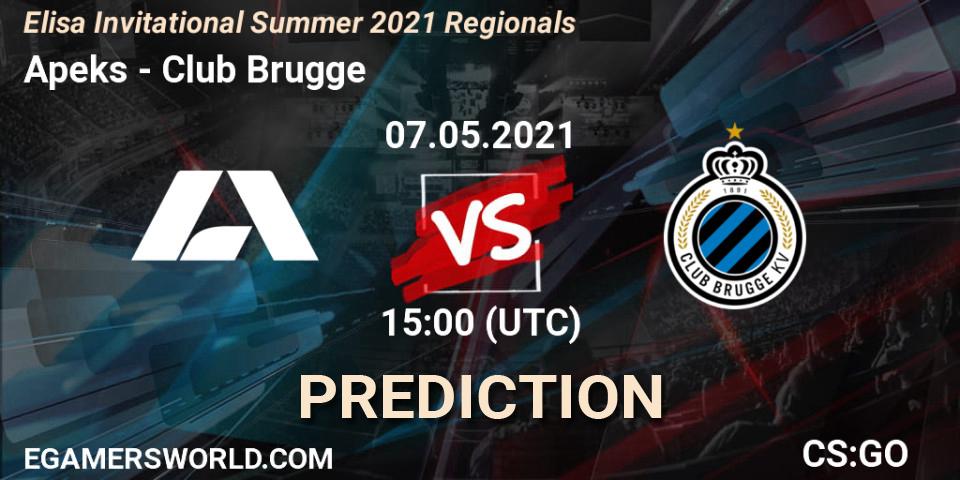 Prognose für das Spiel Apeks VS Club Brugge. 07.05.2021 at 15:00. Counter-Strike (CS2) - Elisa Invitational Summer 2021 Regionals