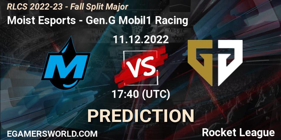 Prognose für das Spiel Moist Esports VS Gen.G Mobil1 Racing. 11.12.2022 at 17:45. Rocket League - RLCS 2022-23 - Fall Split Major