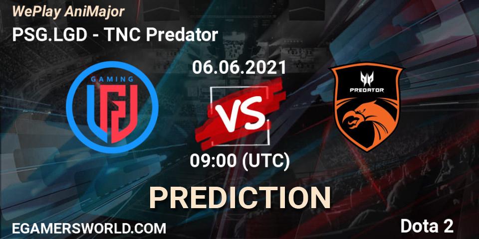 Prognose für das Spiel PSG.LGD VS TNC Predator. 06.06.21. Dota 2 - WePlay AniMajor 2021