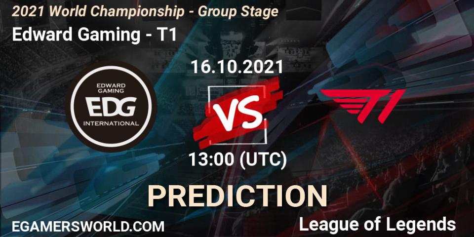 Prognose für das Spiel Edward Gaming VS T1. 16.10.21. LoL - 2021 World Championship - Group Stage