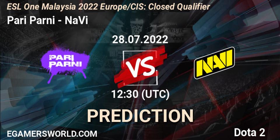 Prognose für das Spiel Pari Parni VS NaVi. 28.07.22. Dota 2 - ESL One Malaysia 2022 Europe/CIS: Closed Qualifier