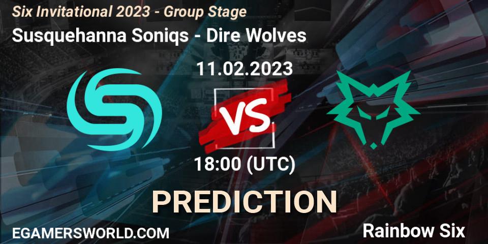 Prognose für das Spiel Susquehanna Soniqs VS Dire Wolves. 11.02.23. Rainbow Six - Six Invitational 2023 - Group Stage
