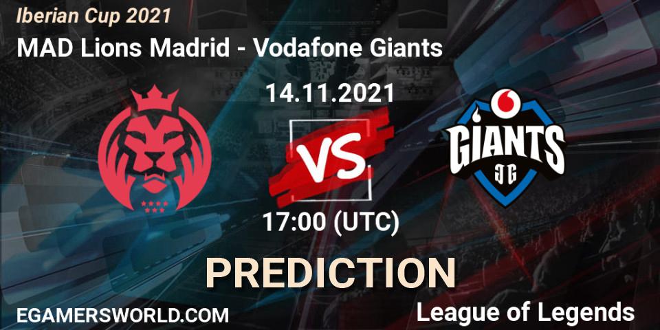 Prognose für das Spiel MAD Lions Madrid VS Vodafone Giants. 14.11.2021 at 17:00. LoL - Iberian Cup 2021