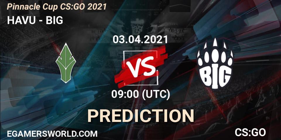 Prognose für das Spiel HAVU VS BIG. 03.04.21. CS2 (CS:GO) - Pinnacle Cup #1