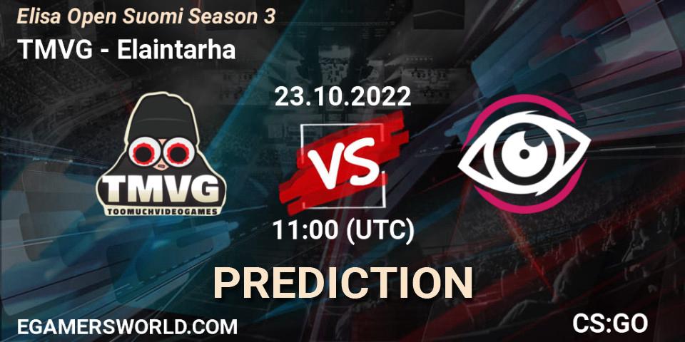 Prognose für das Spiel TMVG VS Elaintarha. 23.10.2022 at 11:00. Counter-Strike (CS2) - Elisa Open Suomi Season 3