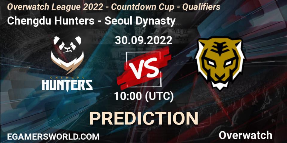 Prognose für das Spiel Chengdu Hunters VS Seoul Dynasty. 30.09.22. Overwatch - Overwatch League 2022 - Countdown Cup - Qualifiers