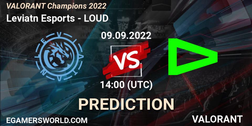 Prognose für das Spiel Leviatán Esports VS LOUD. 09.09.2022 at 14:15. VALORANT - VALORANT Champions 2022