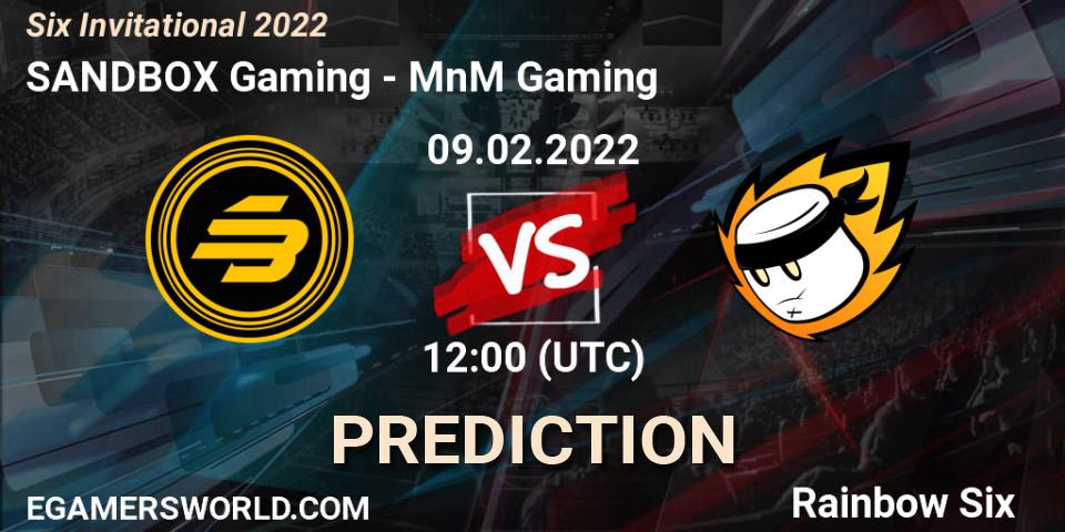 Prognose für das Spiel SANDBOX Gaming VS MnM Gaming. 09.02.2022 at 12:00. Rainbow Six - Six Invitational 2022