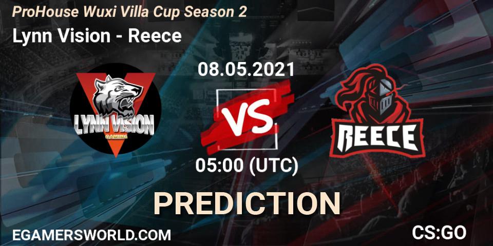 Prognose für das Spiel Lynn Vision VS Reece. 08.05.2021 at 05:00. Counter-Strike (CS2) - ProHouse Wuxi Villa Cup Season 2