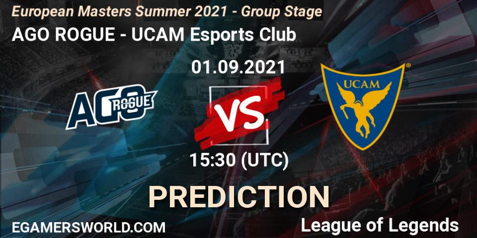Prognose für das Spiel AGO ROGUE VS UCAM Esports Club. 01.09.21. LoL - European Masters Summer 2021 - Group Stage