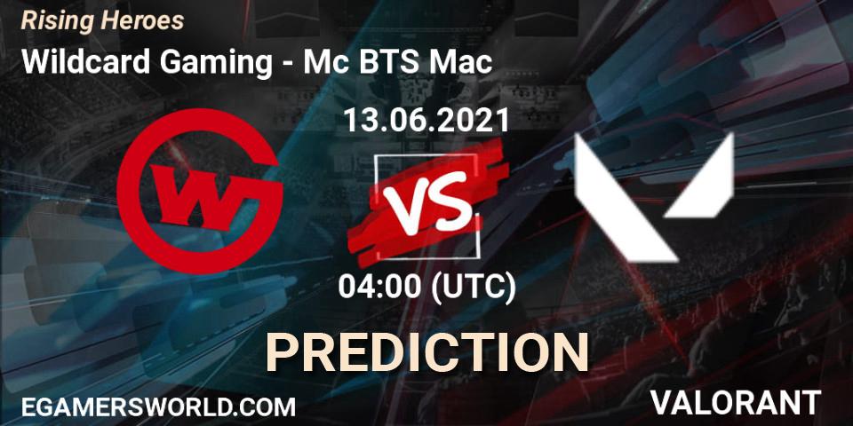 Prognose für das Spiel Wildcard Gaming VS Mc BTS Mac. 13.06.2021 at 04:00. VALORANT - Rising Heroes