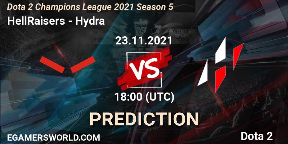 Prognose für das Spiel HellRaisers VS Hydra. 23.11.21. Dota 2 - Dota 2 Champions League 2021 Season 5