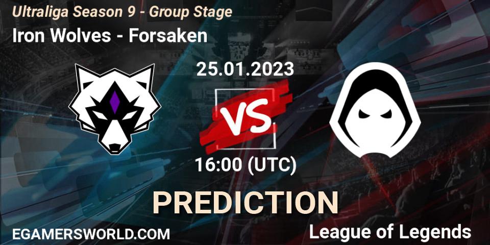 Prognose für das Spiel Iron Wolves VS Forsaken. 25.01.23. LoL - Ultraliga Season 9 - Group Stage