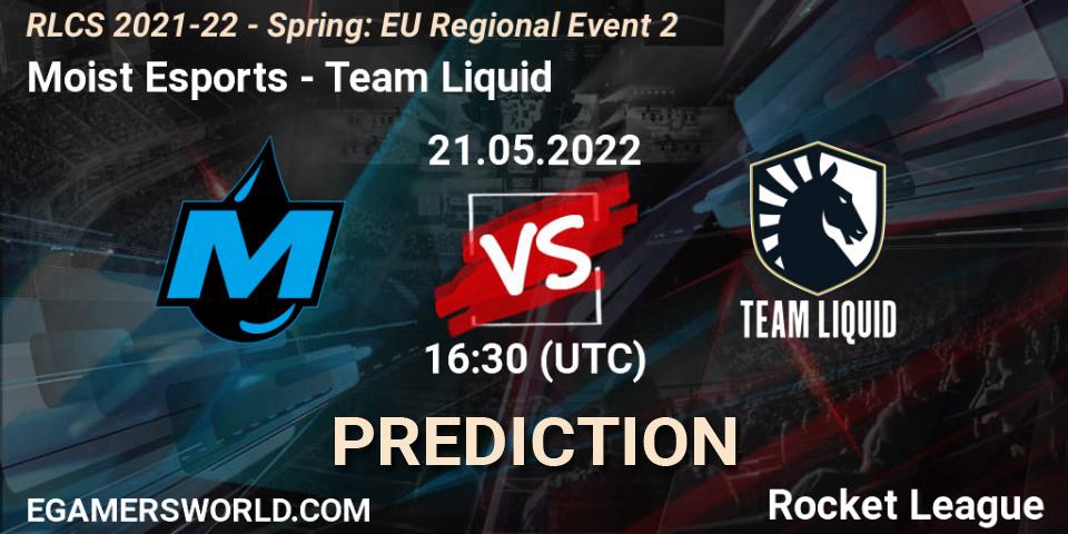 Prognose für das Spiel Moist Esports VS Team Liquid. 21.05.2022 at 16:30. Rocket League - RLCS 2021-22 - Spring: EU Regional Event 2