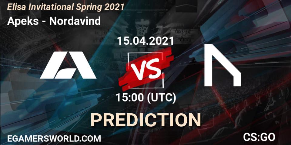 Prognose für das Spiel Apeks VS Nordavind. 15.04.2021 at 15:00. Counter-Strike (CS2) - Elisa Invitational Spring 2021