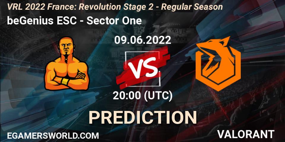 Prognose für das Spiel beGenius ESC VS Sector One. 09.06.22. VALORANT - VRL 2022 France: Revolution Stage 2 - Regular Season