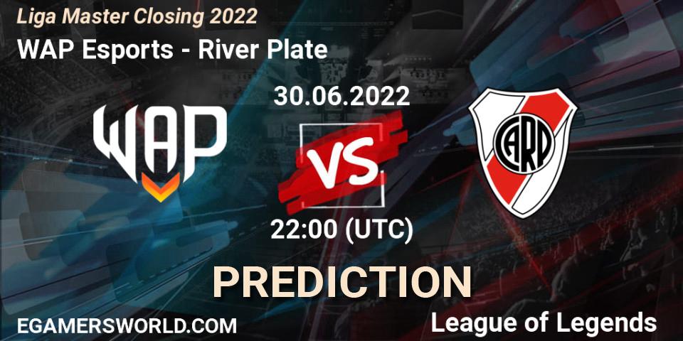 Prognose für das Spiel WAP Esports VS River Plate. 30.06.22. LoL - Liga Master Closing 2022