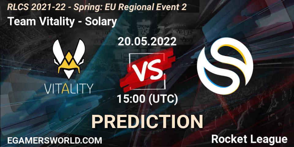 Prognose für das Spiel Team Vitality VS Solary. 20.05.22. Rocket League - RLCS 2021-22 - Spring: EU Regional Event 2