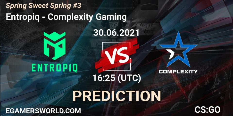 Prognose für das Spiel Entropiq VS Complexity Gaming. 30.06.21. CS2 (CS:GO) - Spring Sweet Spring #3