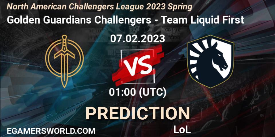 Prognose für das Spiel Golden Guardians Challengers VS Team Liquid First. 07.02.23. LoL - NACL 2023 Spring - Group Stage