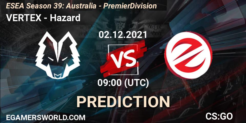 Prognose für das Spiel VERTEX VS Hazard. 06.12.21. CS2 (CS:GO) - ESEA Season 39: Australia - Premier Division